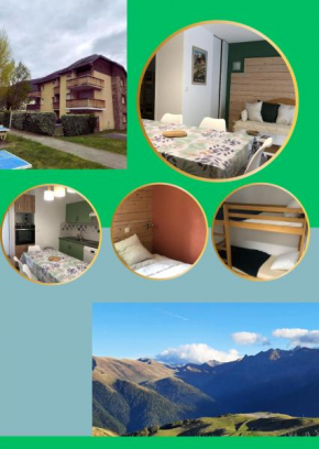 appart T 3 Bagnères-de-Luchon vue montagne 15 minutes superbagneres et peyragudes piscine en été